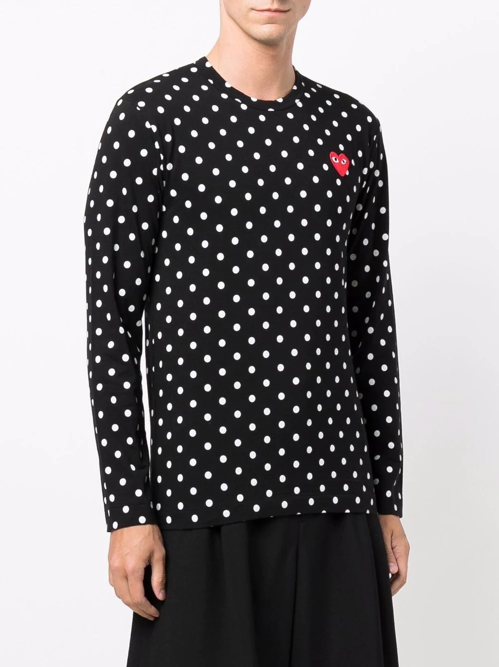 polka dot-print long-sleeved T-shirt - 3