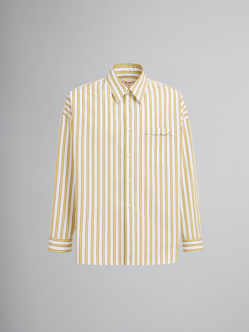 YELLOW AND ORANGE STRIPED BIO POPLIN SHIRT - 1