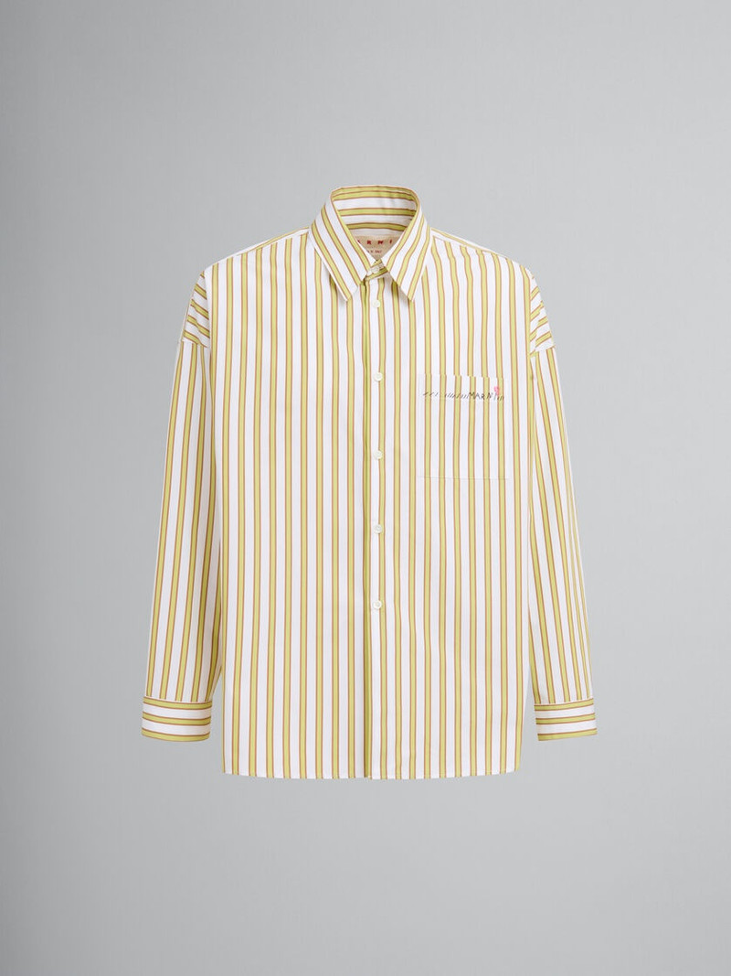 YELLOW AND ORANGE STRIPED BIO POPLIN SHIRT 1