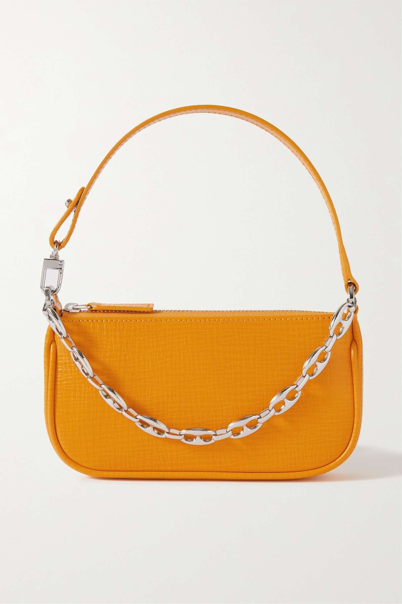 Rachel mini chain-embellished patent-leather shoulder bag - 1