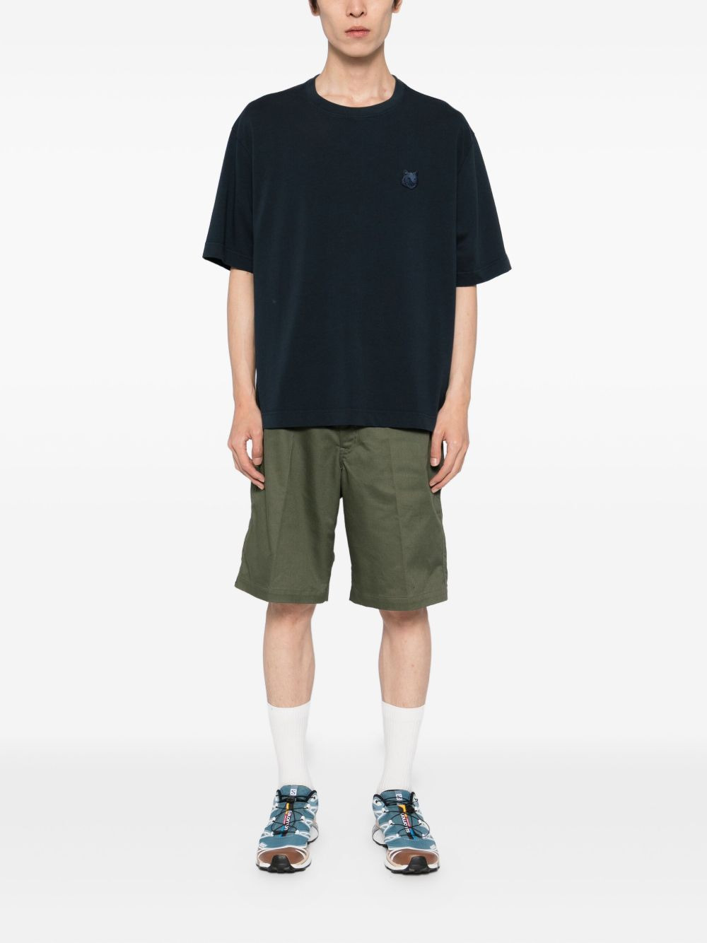 bold fox head patch T-shirt - 2