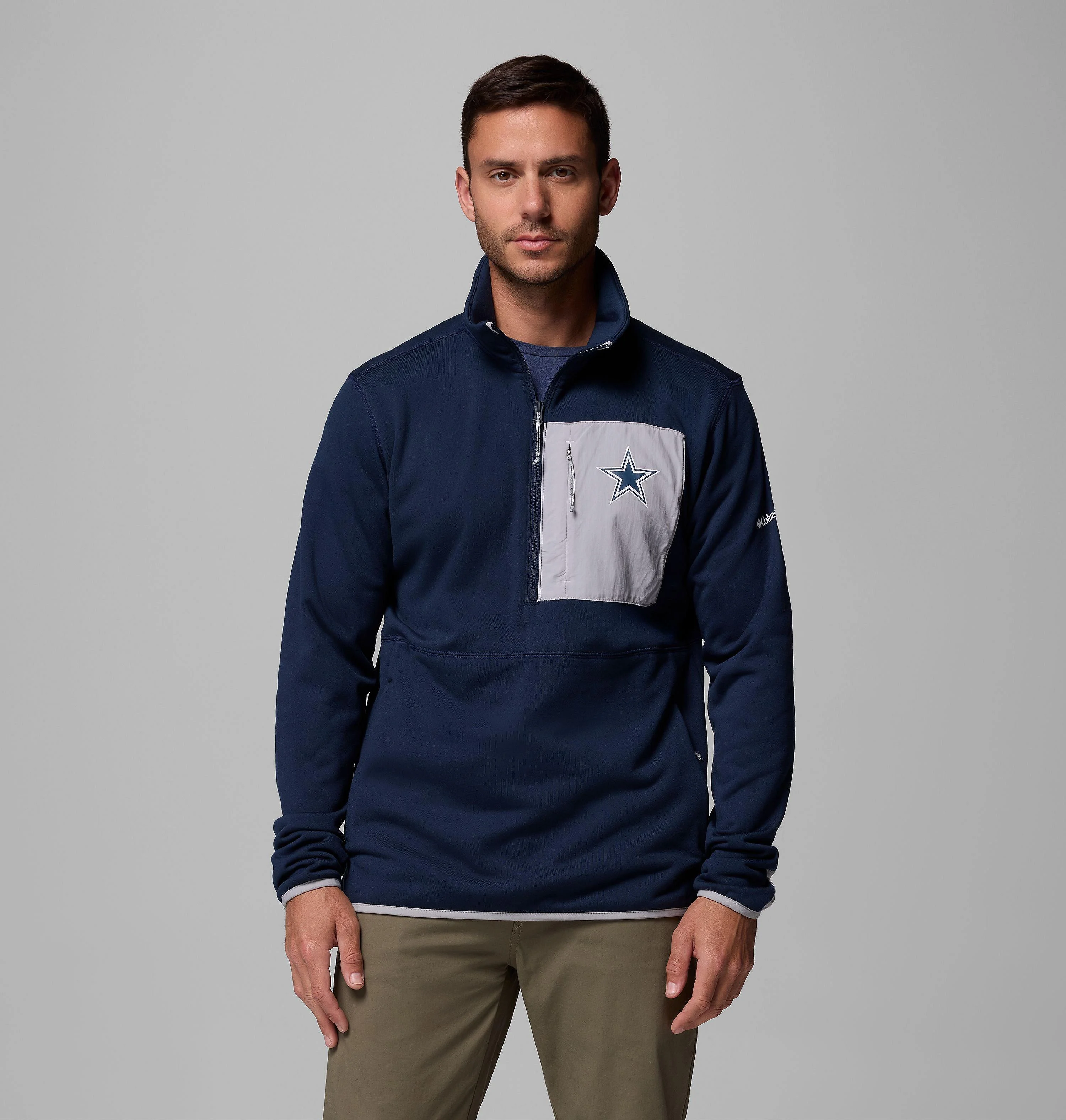 Men's Collegiate Columbia Hike Half Zip Jacket - Dallas Cowboys - 1