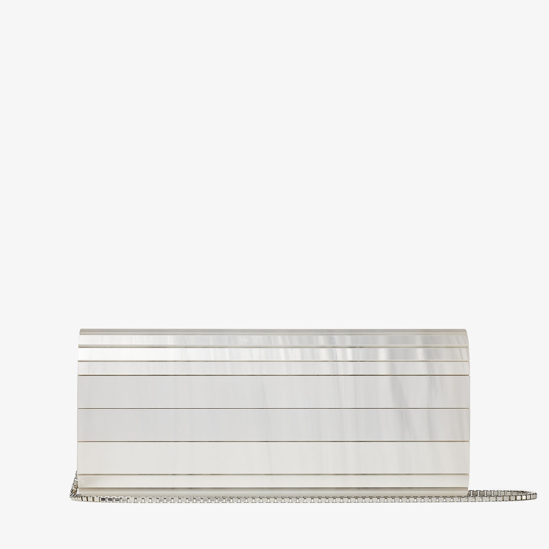 Sweetie
Ivory Mother of Pearl Clutch Bag with Silver Chain Strap - 5