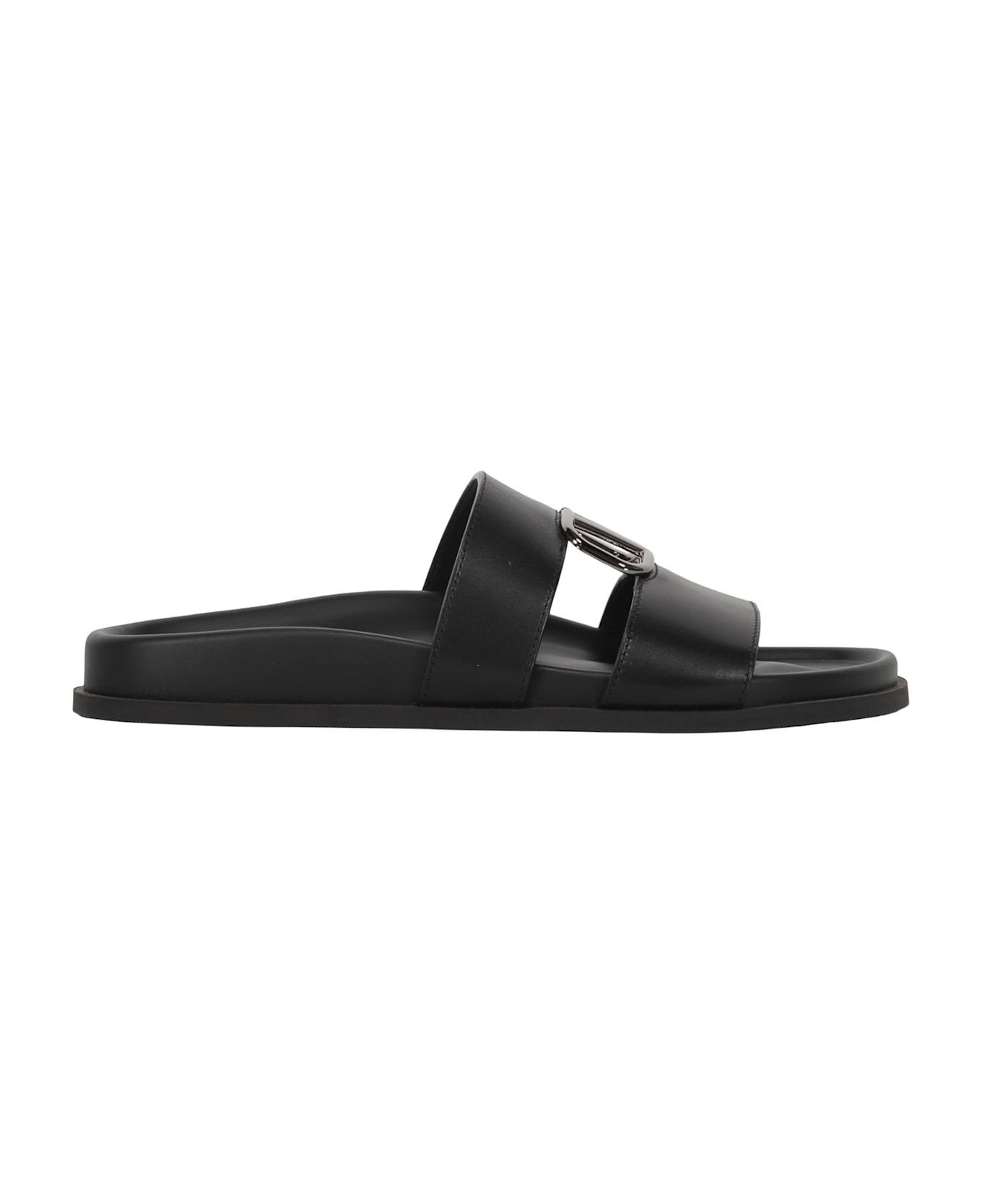Leather Slides With Logo - 1