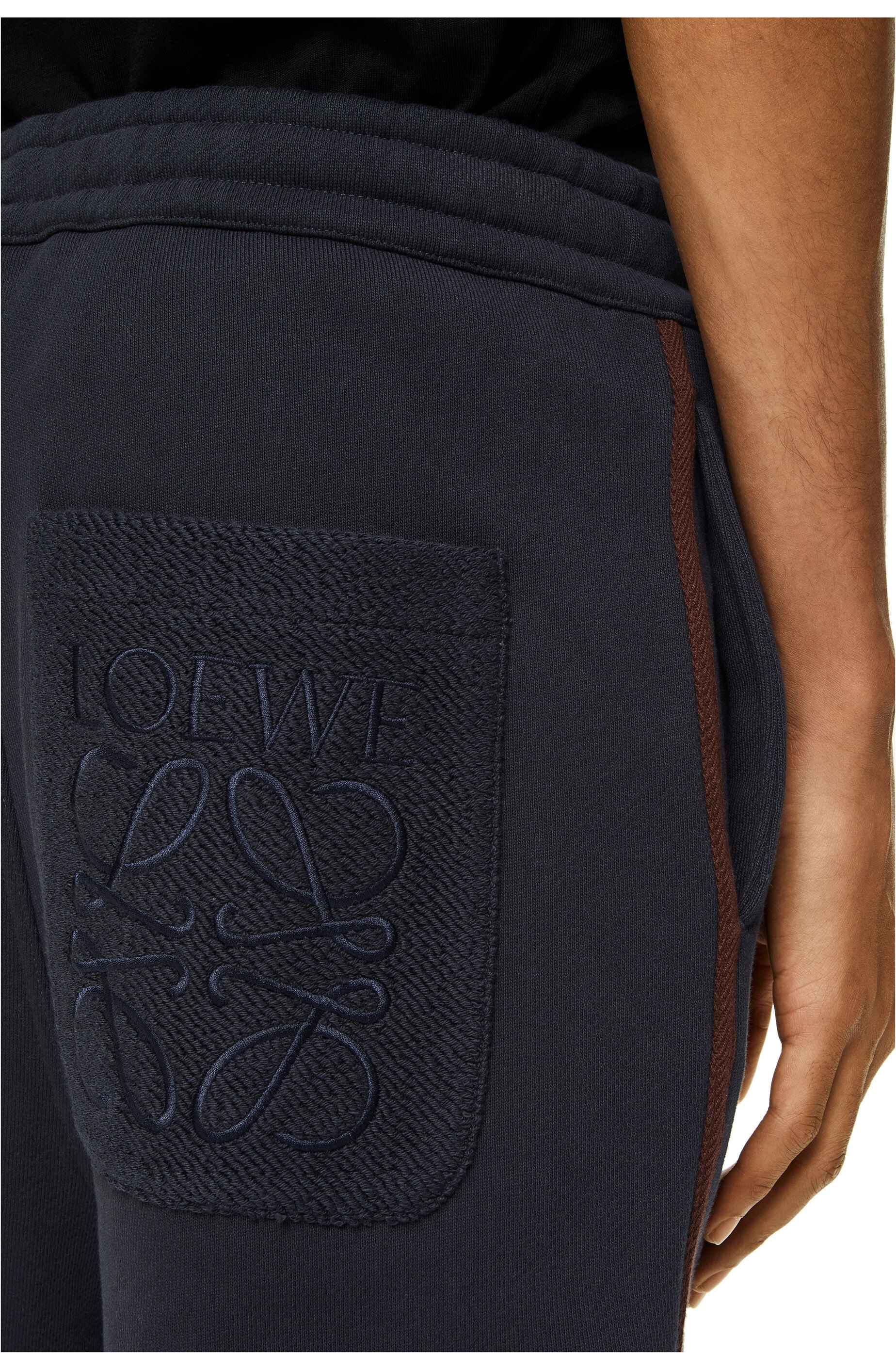 Contrasting rib jogging trousers in cotton - 5