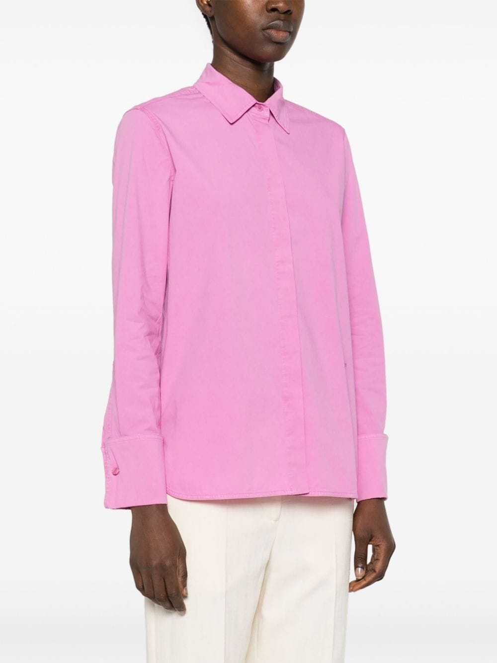 logo-embroidered shirt - 3