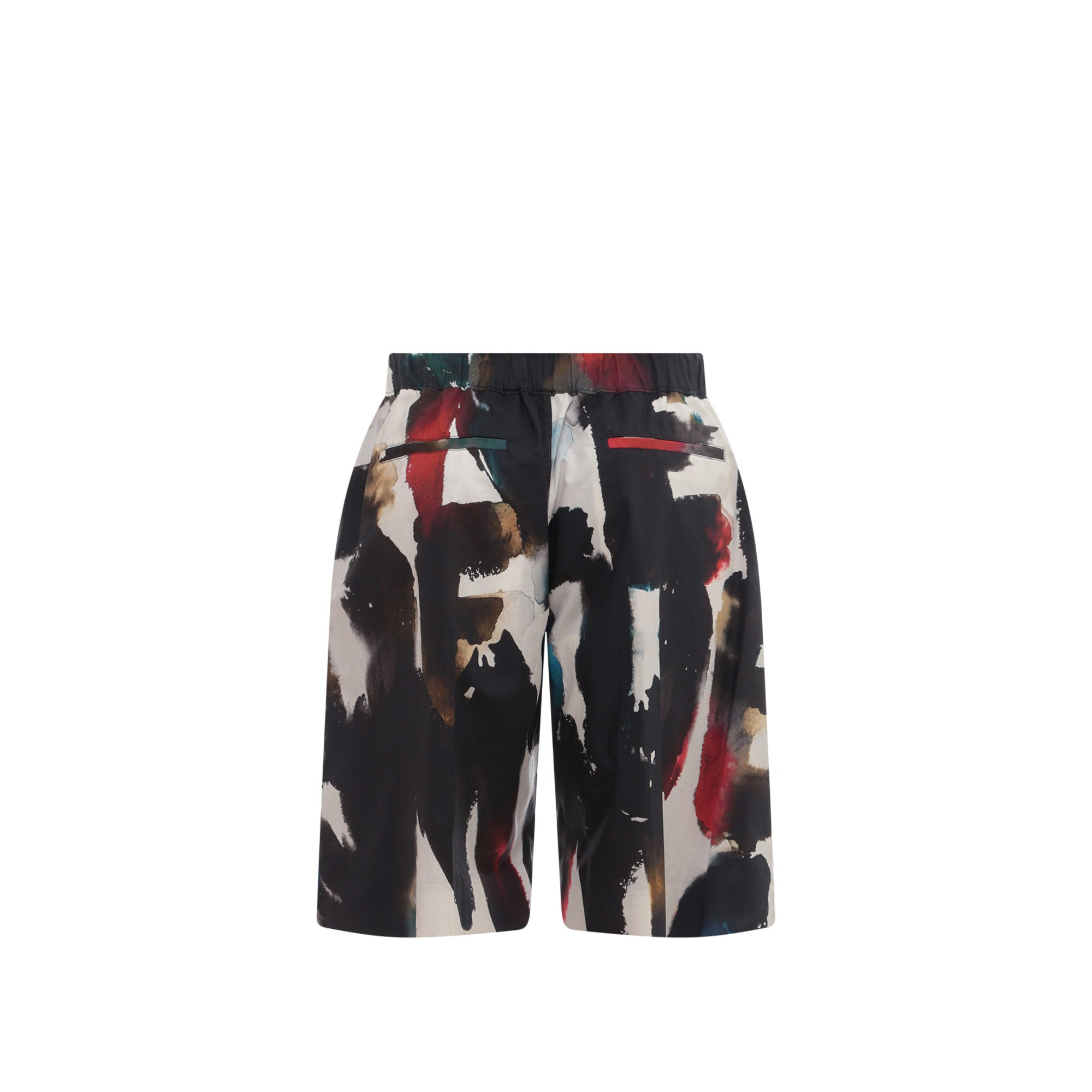 Cotton Bermuda Shorts With All-Over Graffiti Acquerello Print - 4