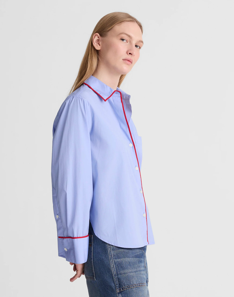 The Signature Y-Neck Shirt in Poplin 4