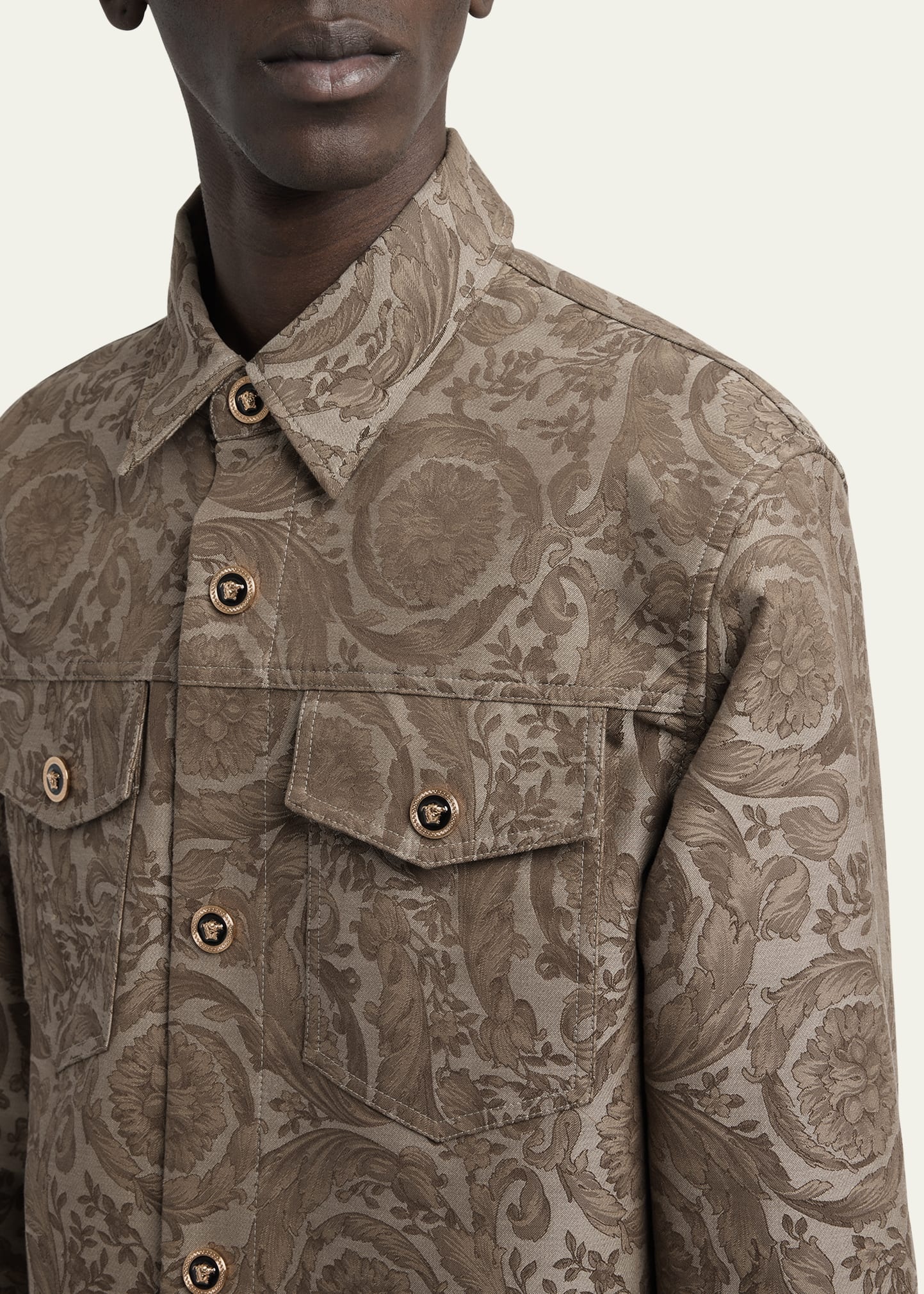 Men's Barocco Jacquard Overshirt - 5