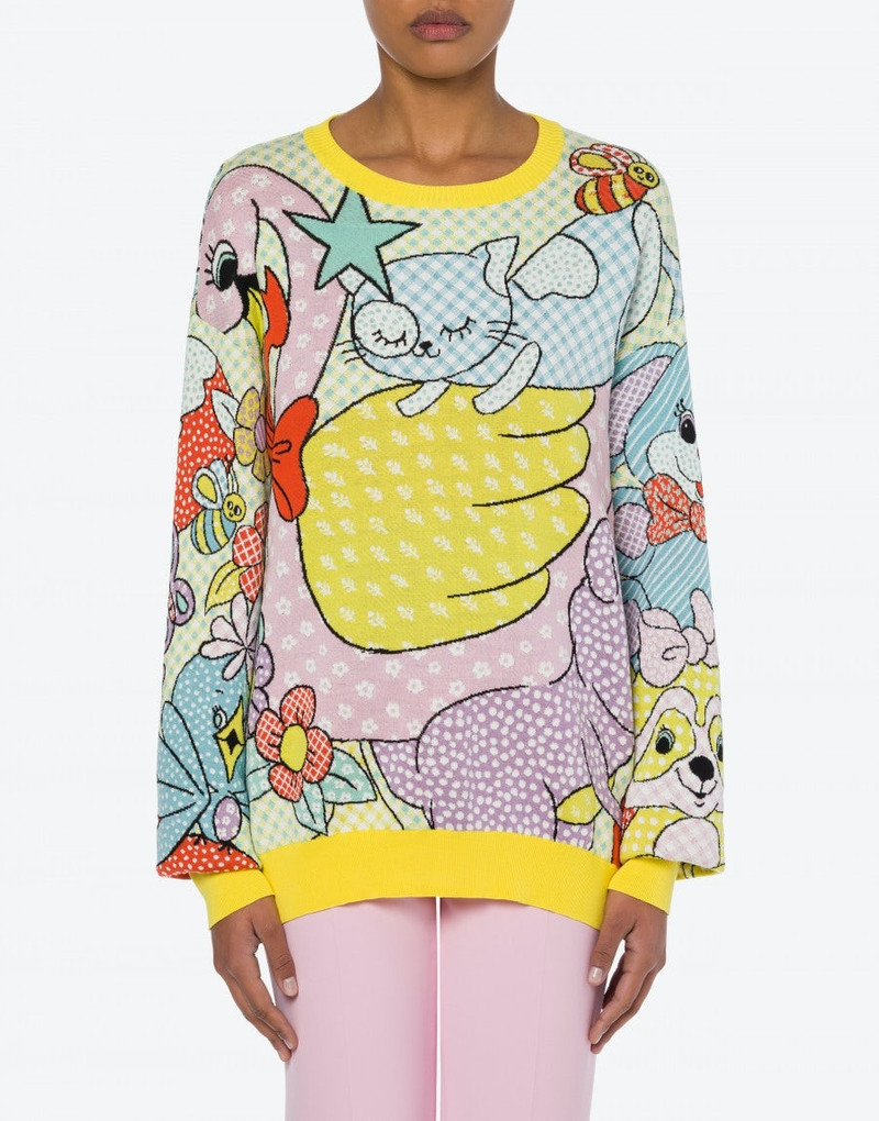 Moschino MENAGERIE COUTURE COTTON SWEATER outlook