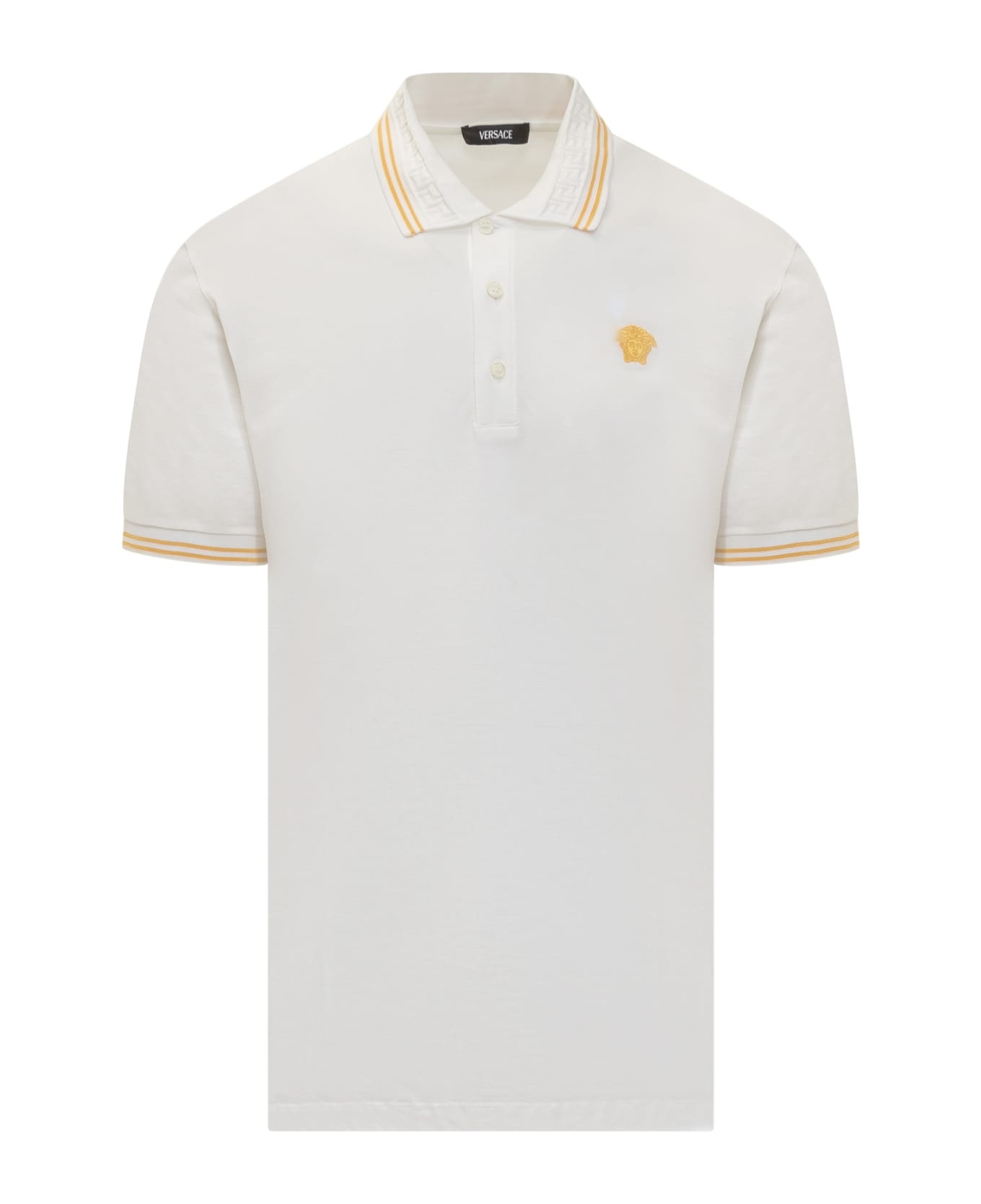 Medusa With Greca Jacquard Polo Shirt - 1