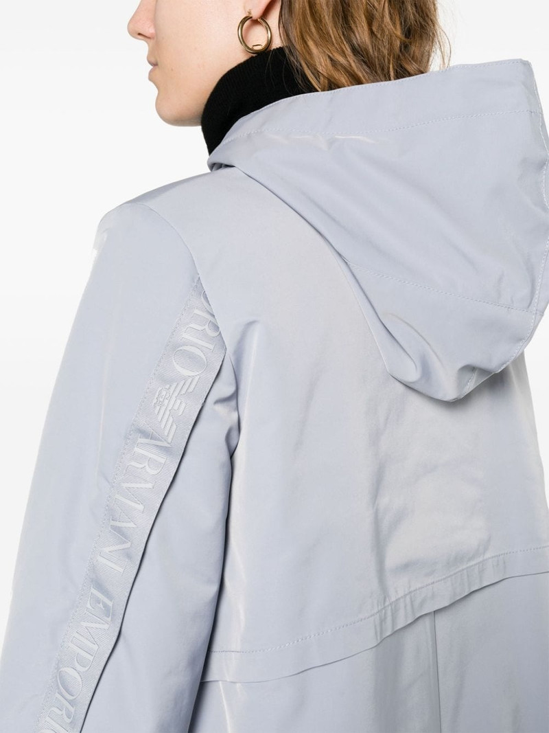 logo-tape detail hooded parka 5