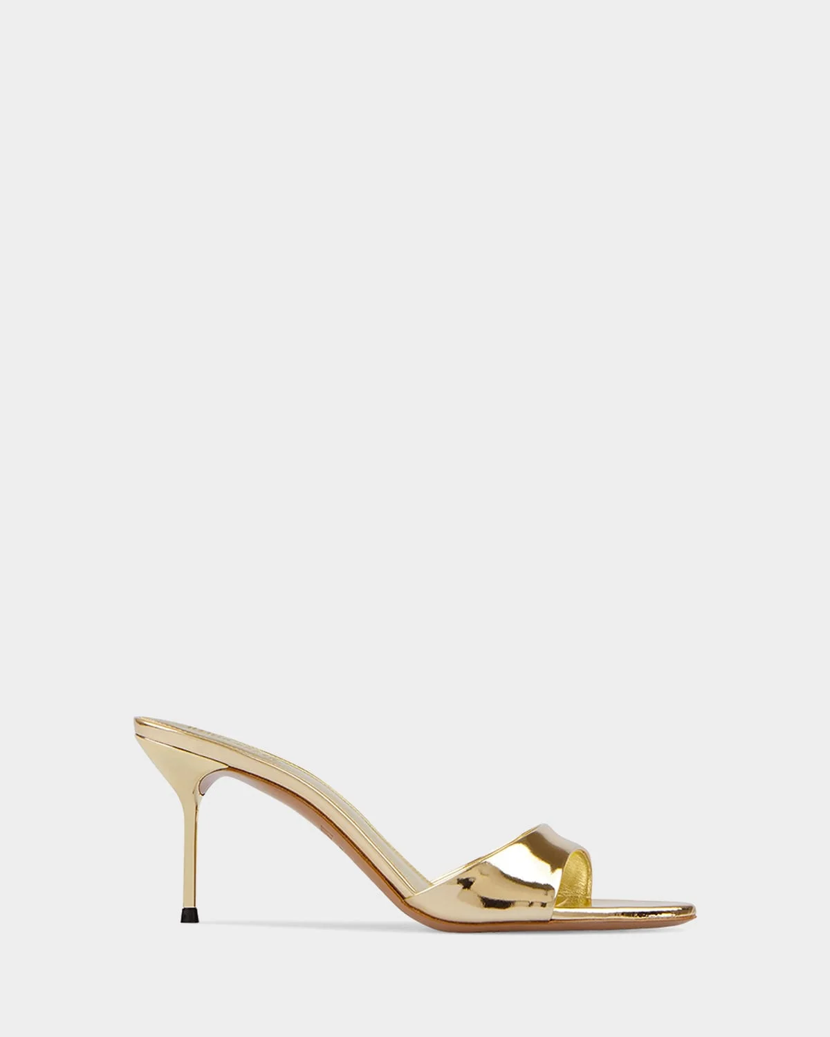 70mm Lidia Metallic Leather Mules - 1