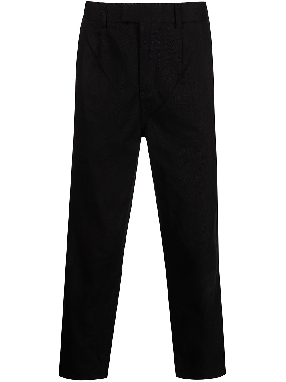 cropped straight-leg cotton trousers - 1