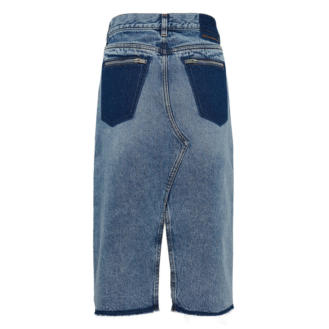 Vintage Blue Denim Midi Skirt - 2