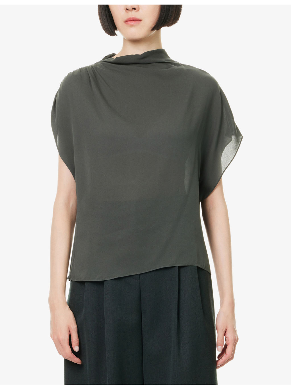 Wish You Would Ruched Stretch-Silk Top - 3