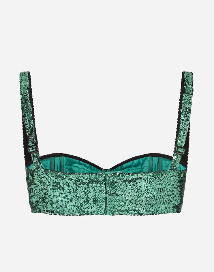 Sequined semi-padded balconette bra - 3