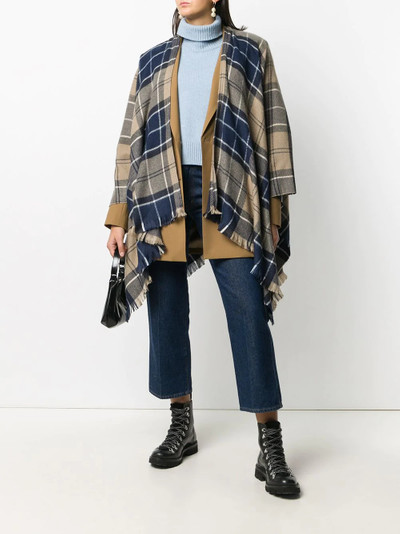 Barbour plaid-print poncho outlook