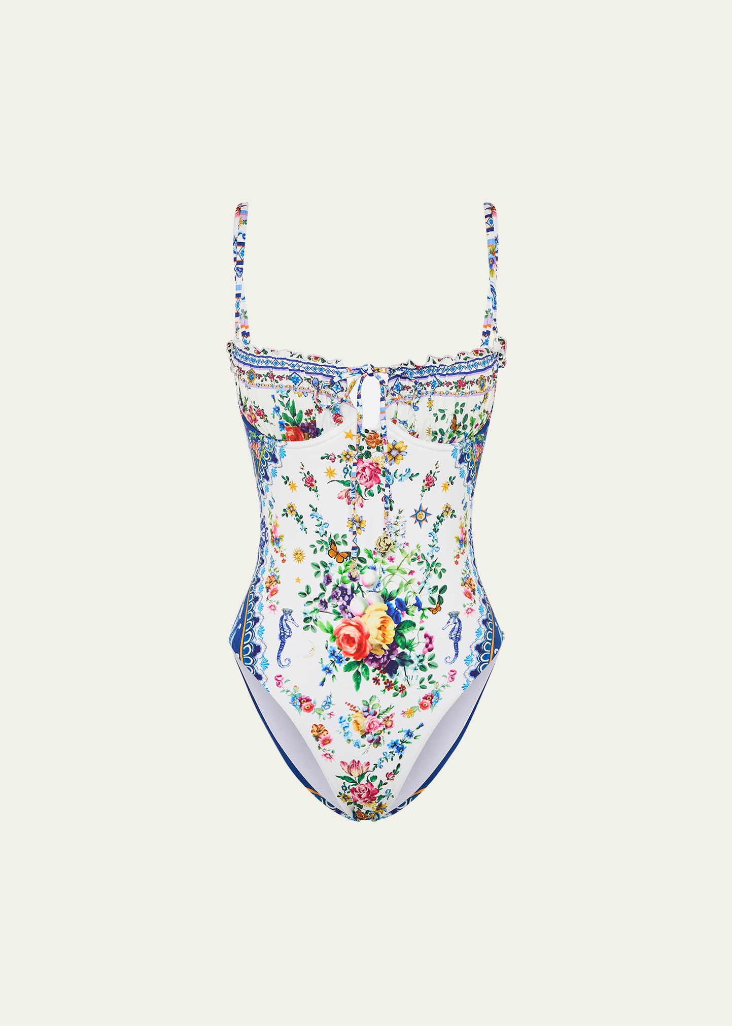 Tiles Darls Ruched Underwire One-Piece Swimsuit - 1