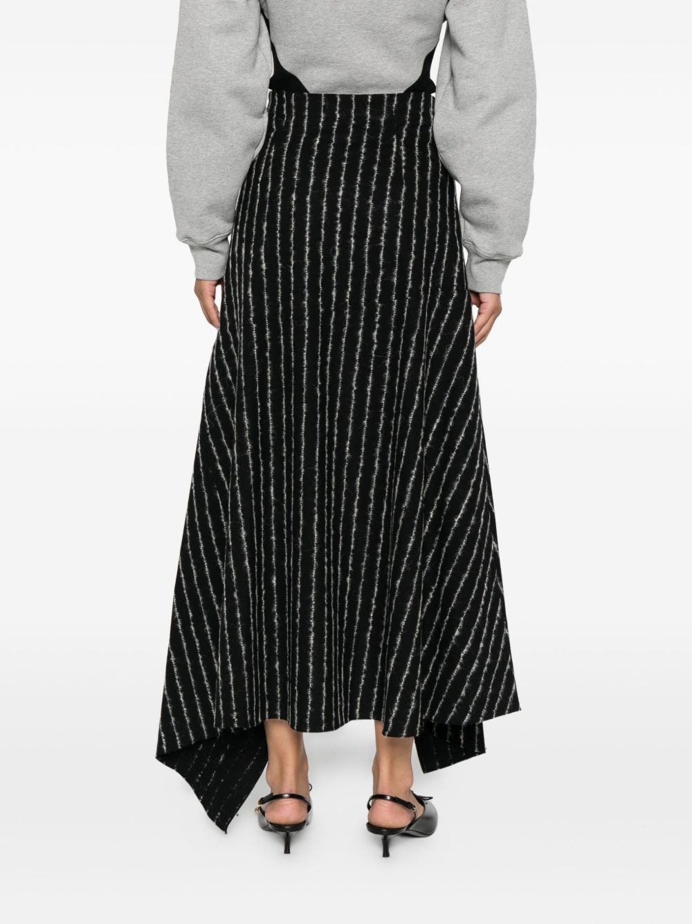 pinstripe asymmetric skirt - 4