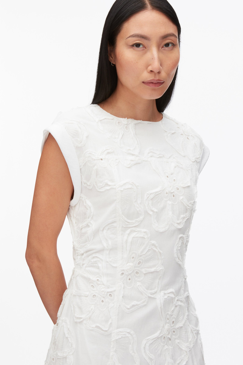 Embroidered Belted Midi Dress with Handkerchief Hem 5