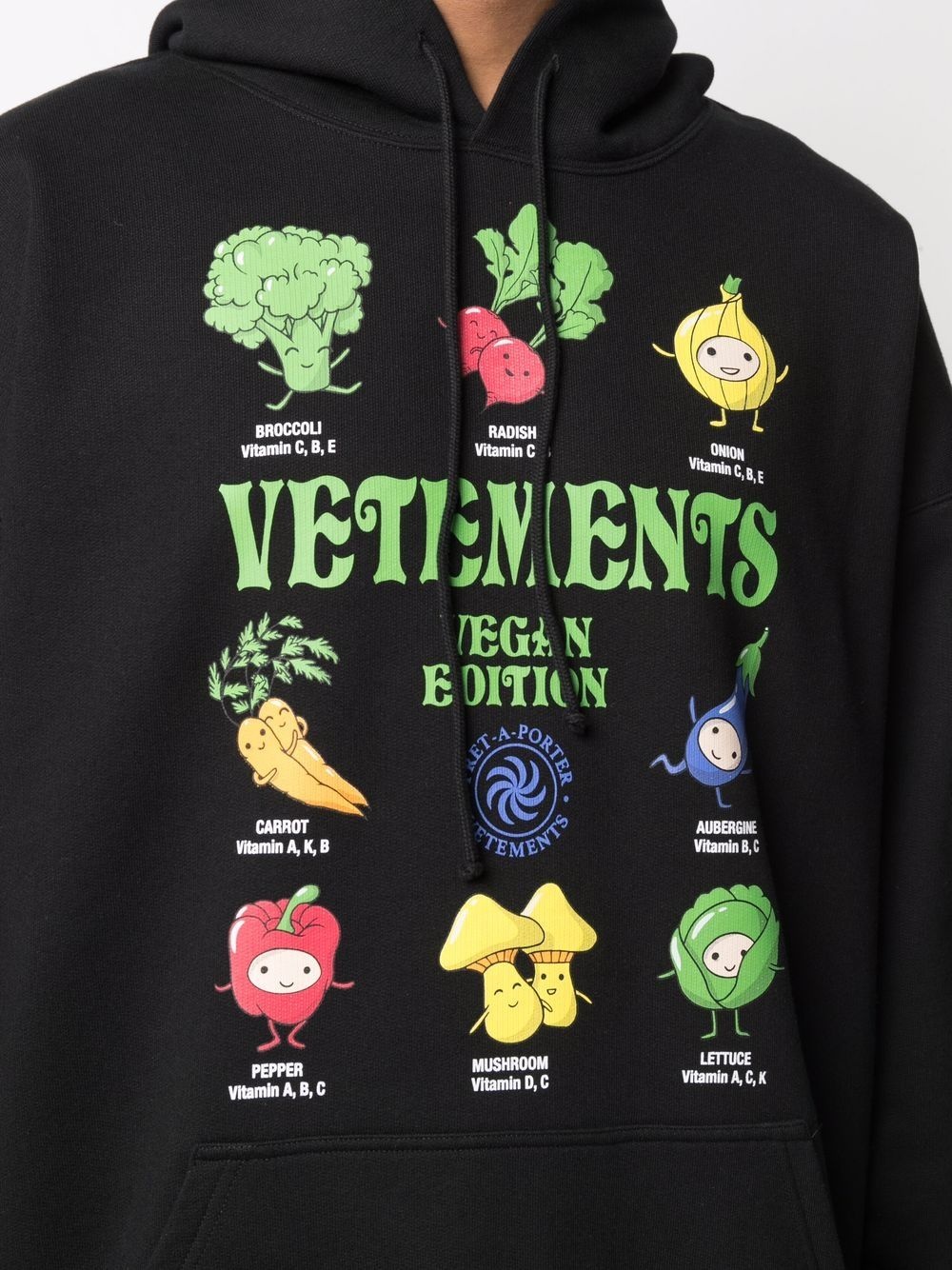 vegetable-print long-sleeved hoodie - 6