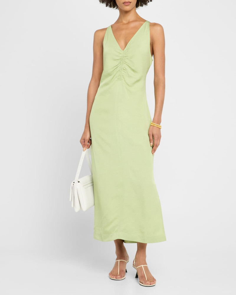 REISS Pari Sleeveless Ruched Midi Dress outlook