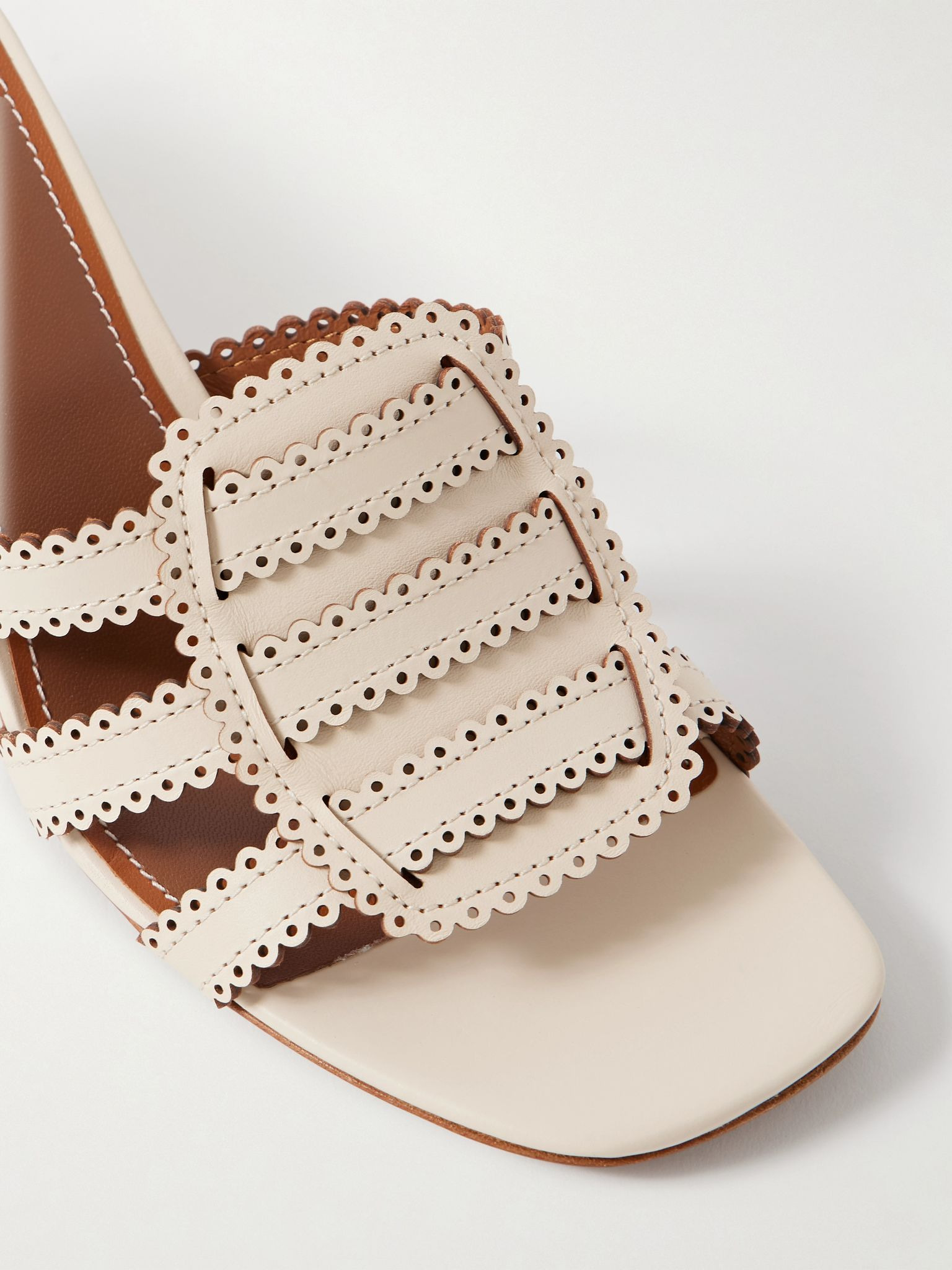 Goldie leather mules Cream - 4