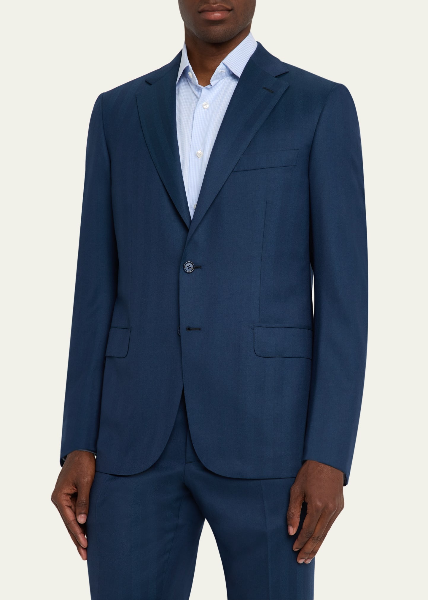 Men's Wool Herringbone Two-Piece Suit - 4