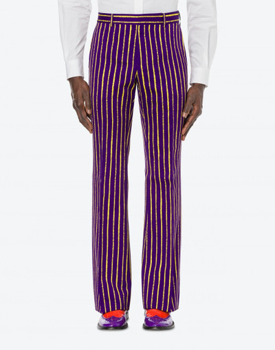 Moschino PINSTRIPES PRINT TWILL FLARE TROUSERS outlook