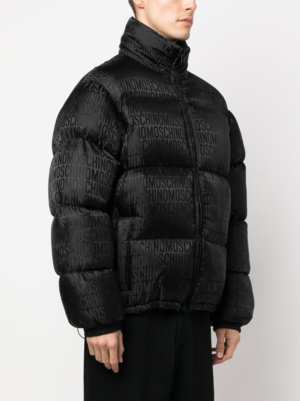 all-over logo print padded jacket - 3