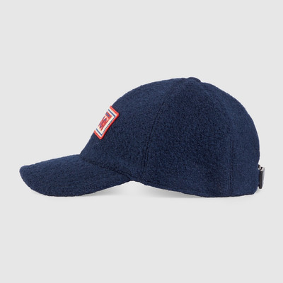 GUCCI Felted wool baseball hat with patch outlook