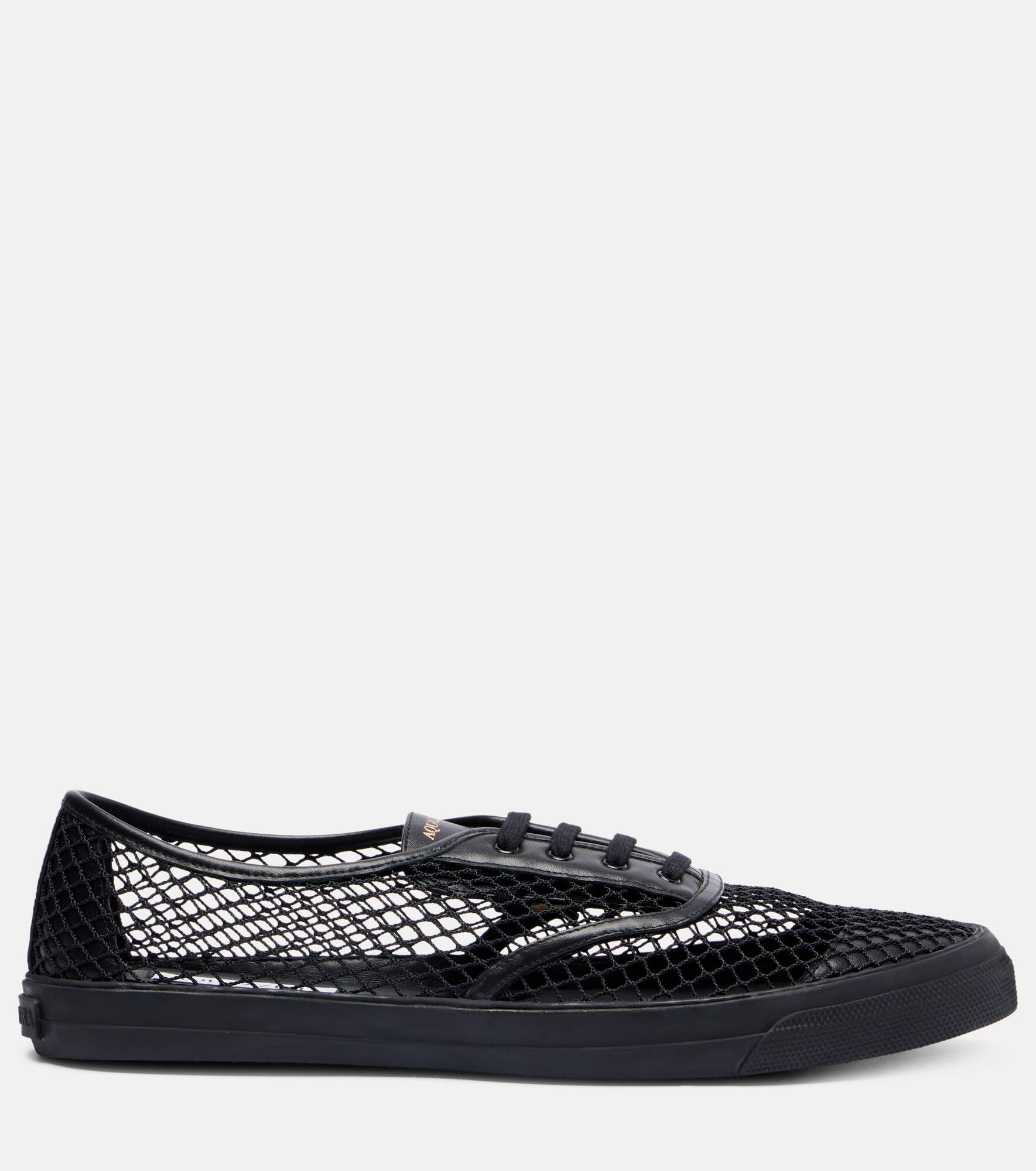 Minimalist Mesh leather-trimmed sneakers - 4
