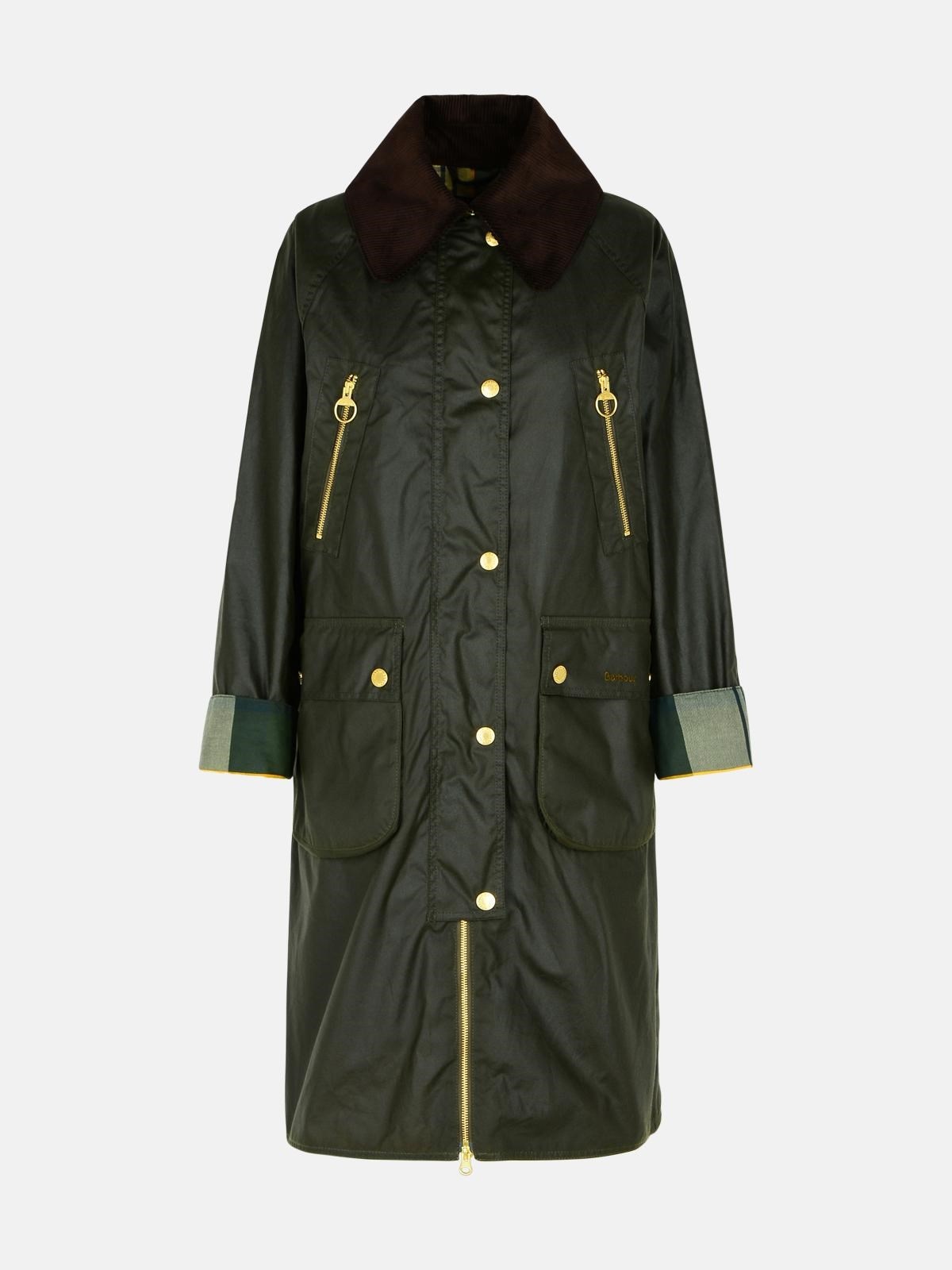 Barbour 'EBBERSTON' GREEN WAXED COTTON PARKA lungolivigno