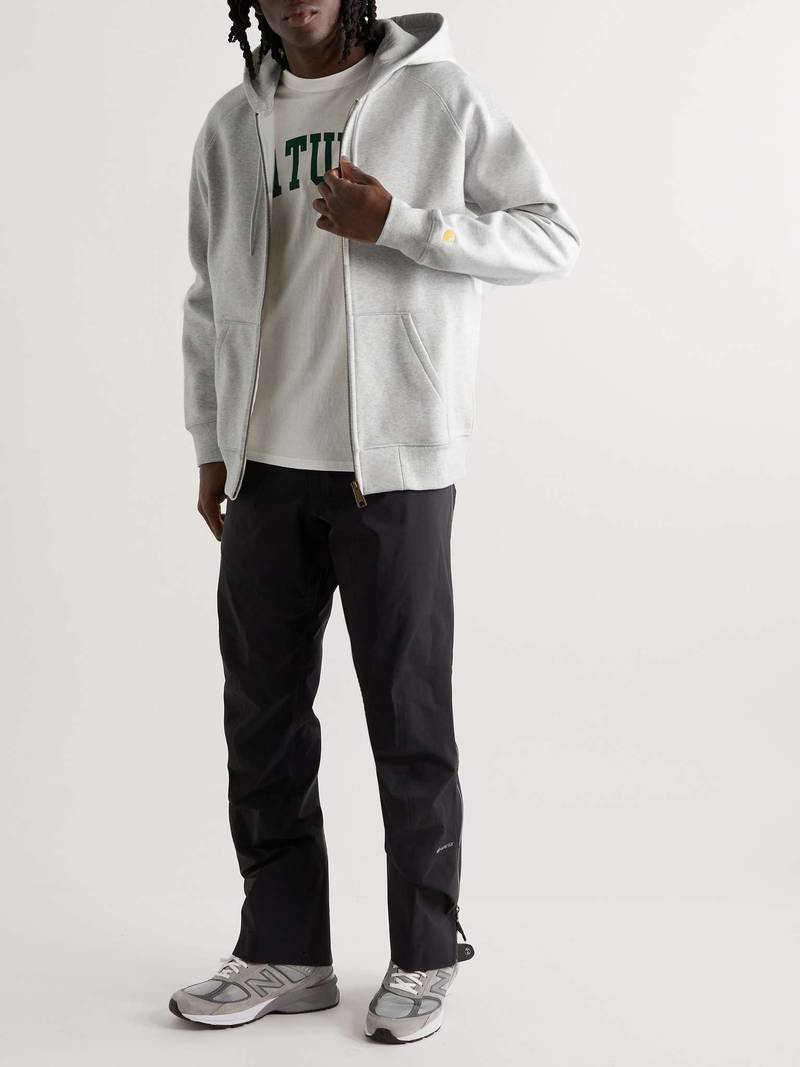 Carhartt Chase Logo-Embroidered Cotton-Blend Jersey Zip-Up Hoodie outlook