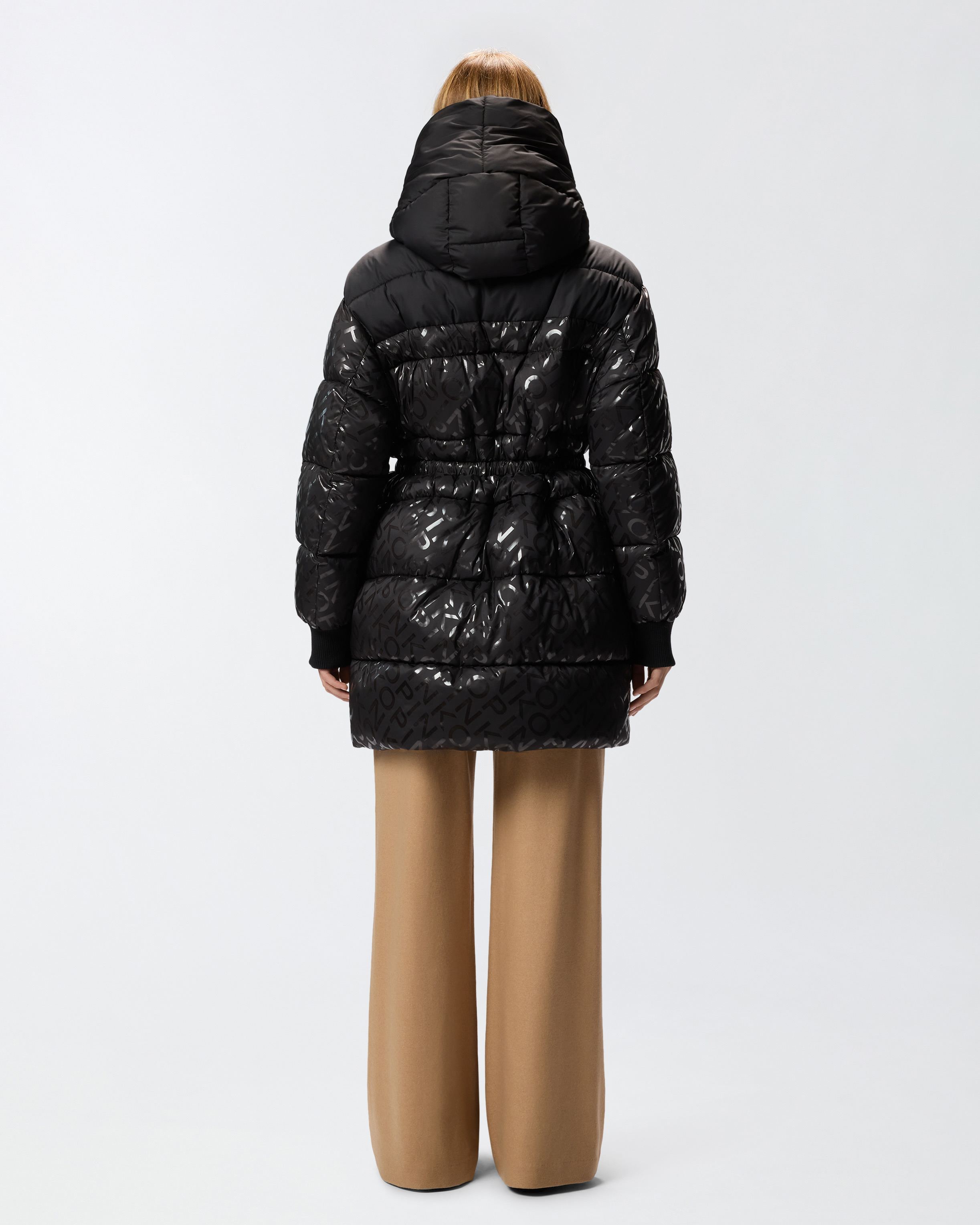TECHNICAL CANVAS DOWN JACKET WITH LOGO PRINT - 4
