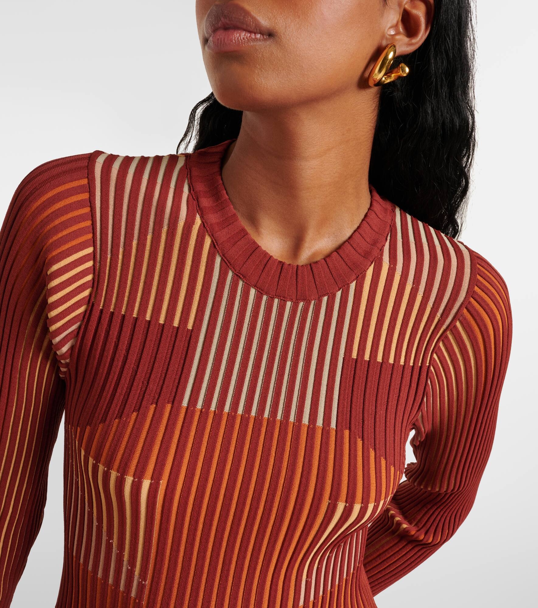 Knitted pleated midi dress - 4