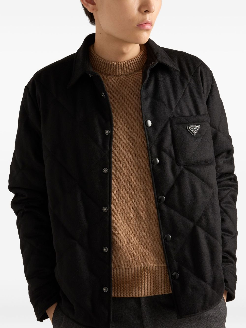 quilted cashmere shirt - 3