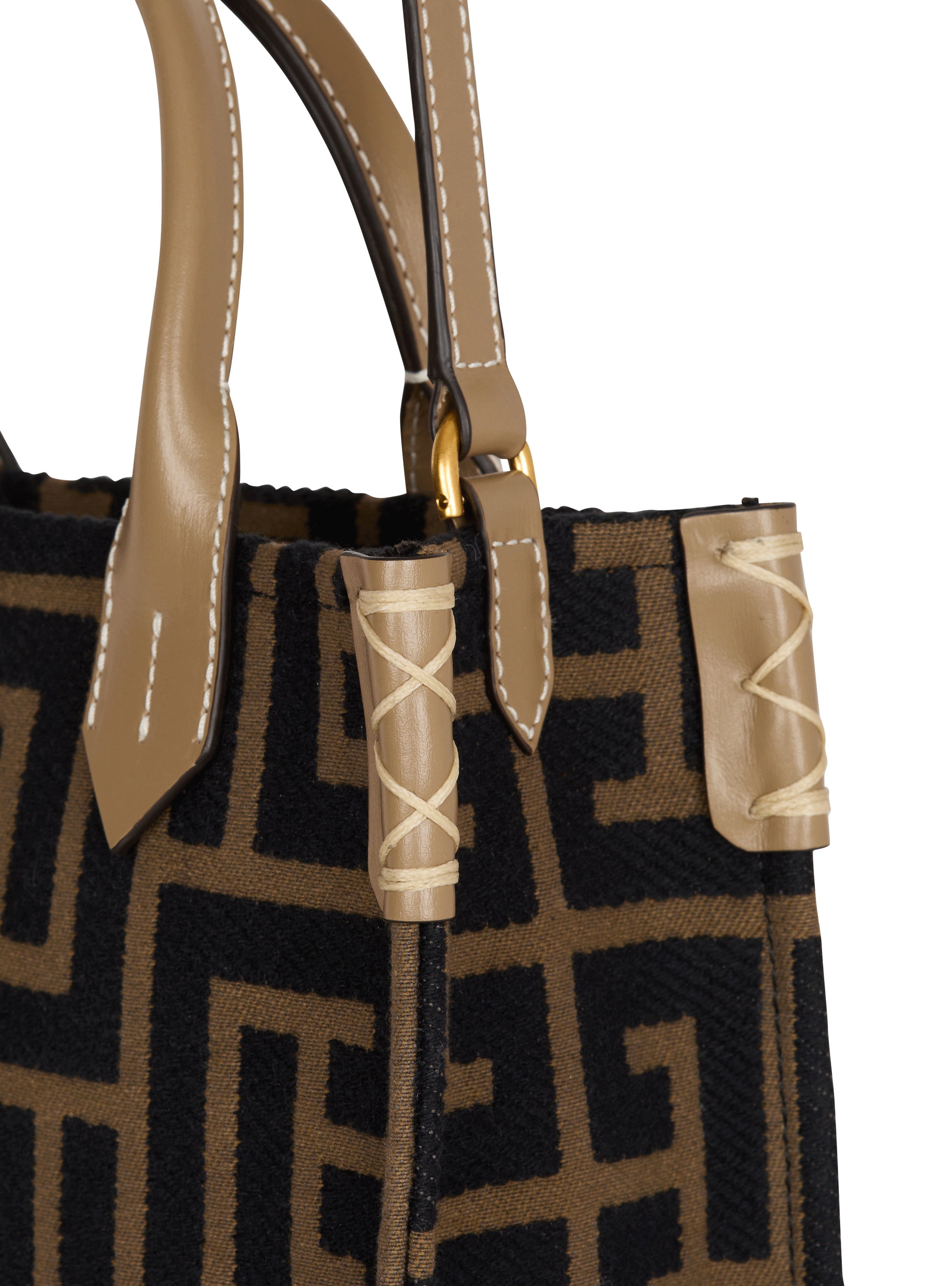 Small B-Army tote bag in jacquard fabric with a PB Labyrinth monogram - 5