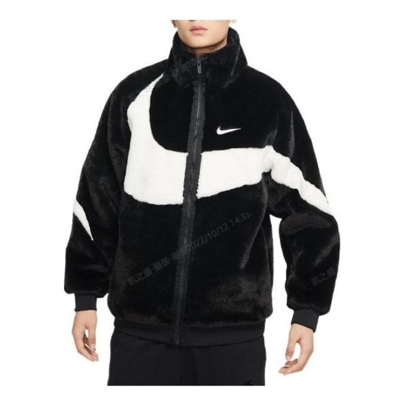 Nike Big Swoosh Fur Jacket 'Black' FB7664-010 - 1