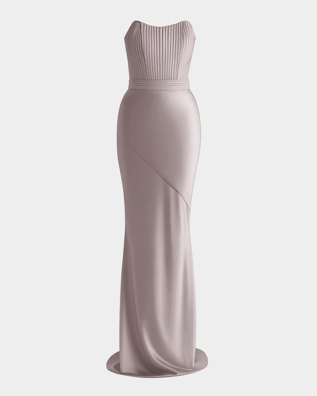 Germaine Strapless Stretch Satin Column Gown - 1