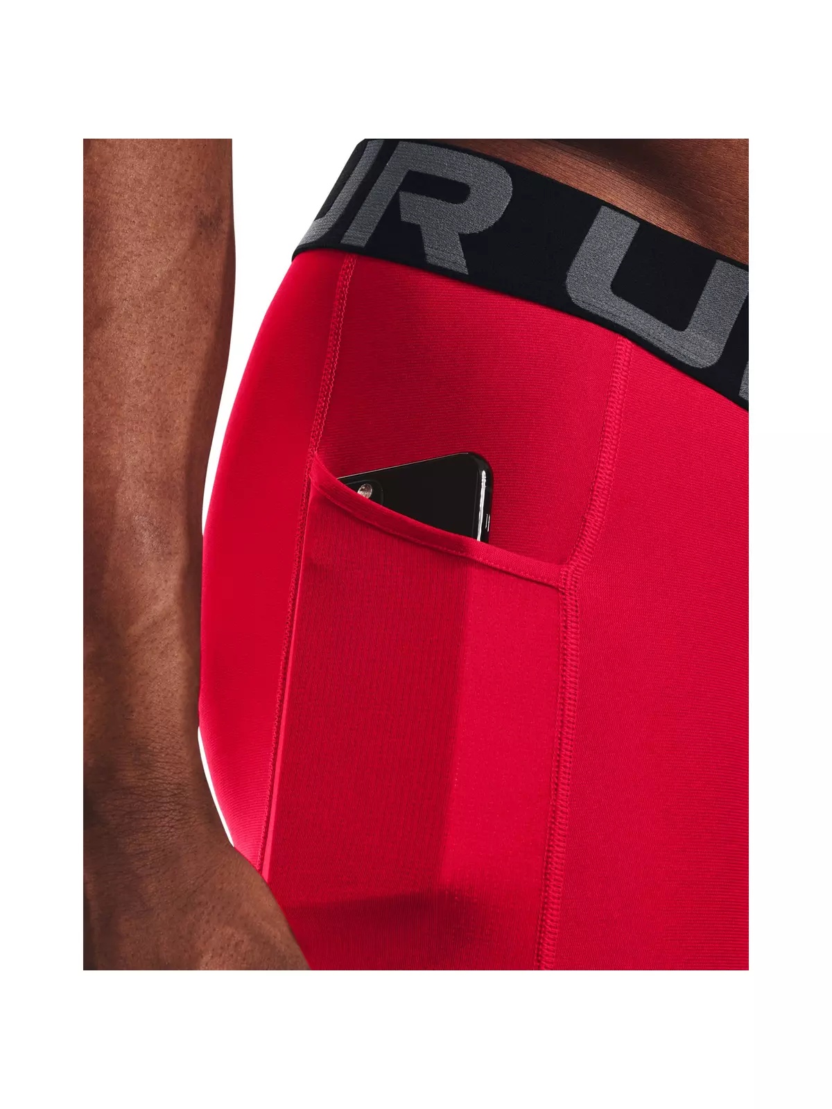 Men's HeatGear Armour Compression Shorts-Red - 3