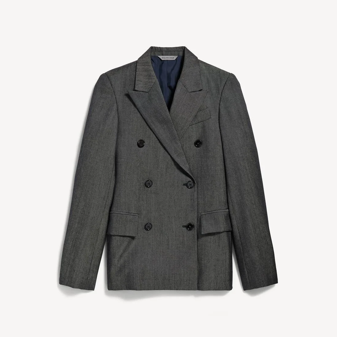 Women's Double-breasted Tailored Jacket in Dark Navy - 1