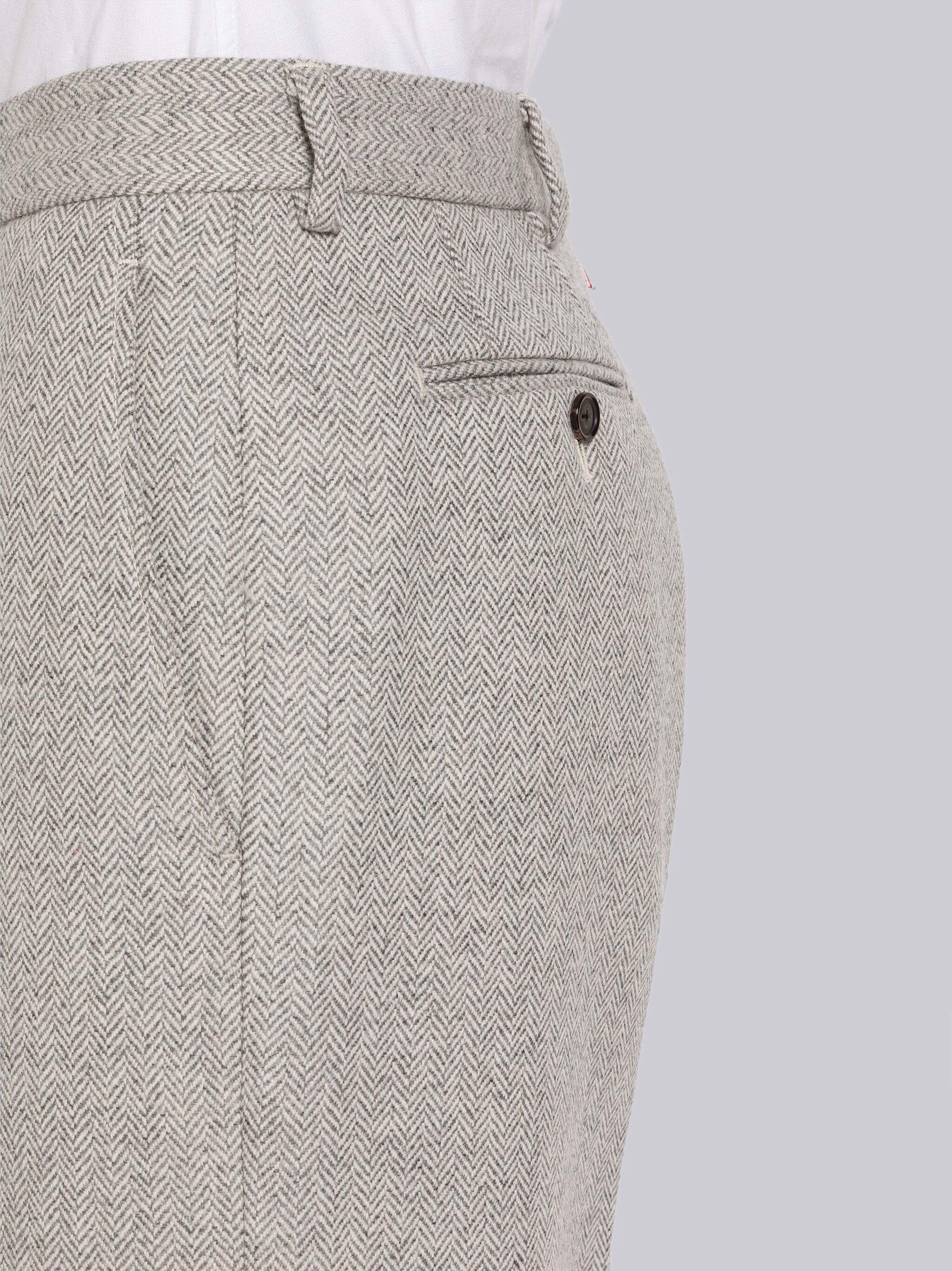 Herringbone Lambswool Sack Trouser - 5