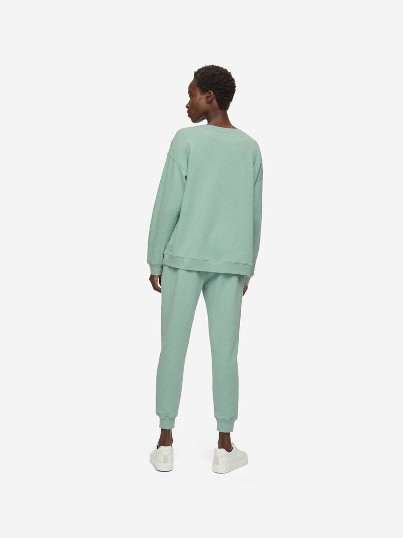 Women's Sweatshirt Quinn Cotton Modal Soft Green Heather - 4
