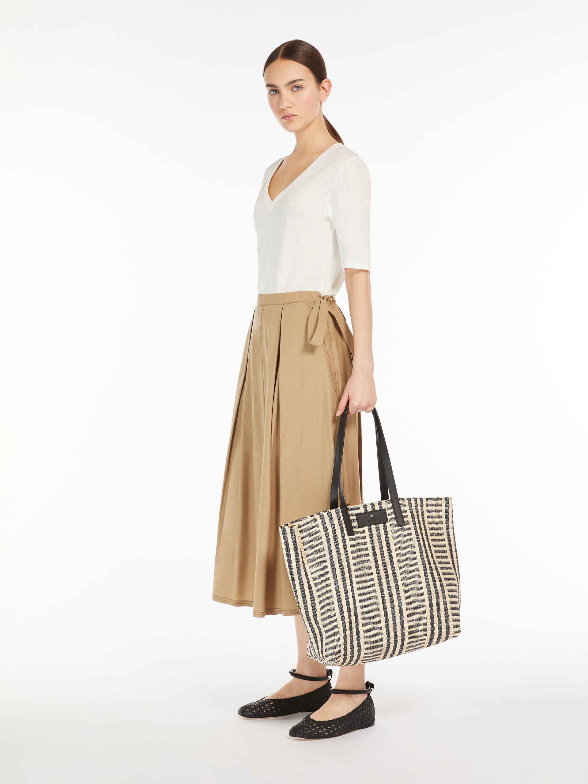 OTTANO Raffia-look jacquard shopping tote - 6