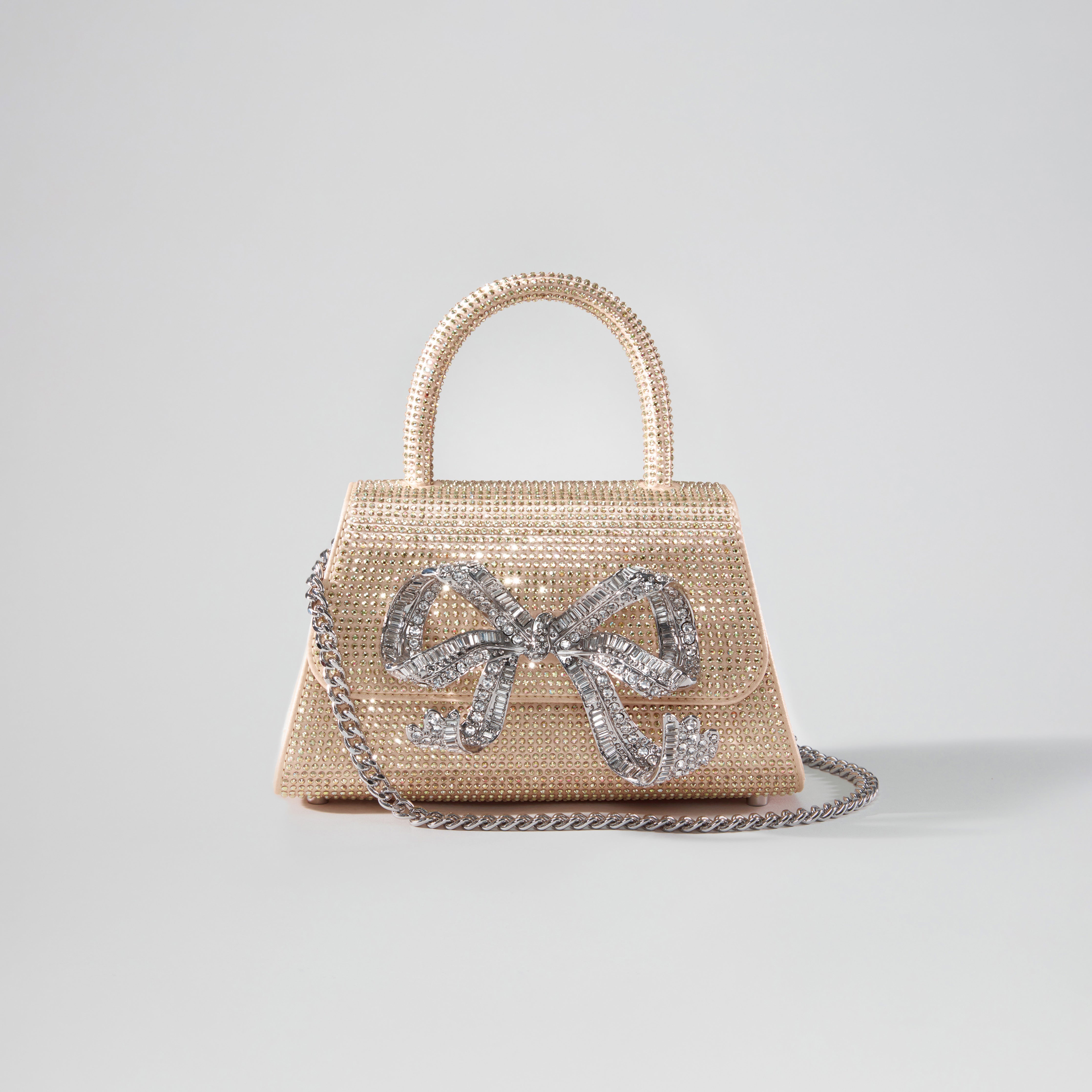 Gold Rhinestone Mini Bow Bag - 4