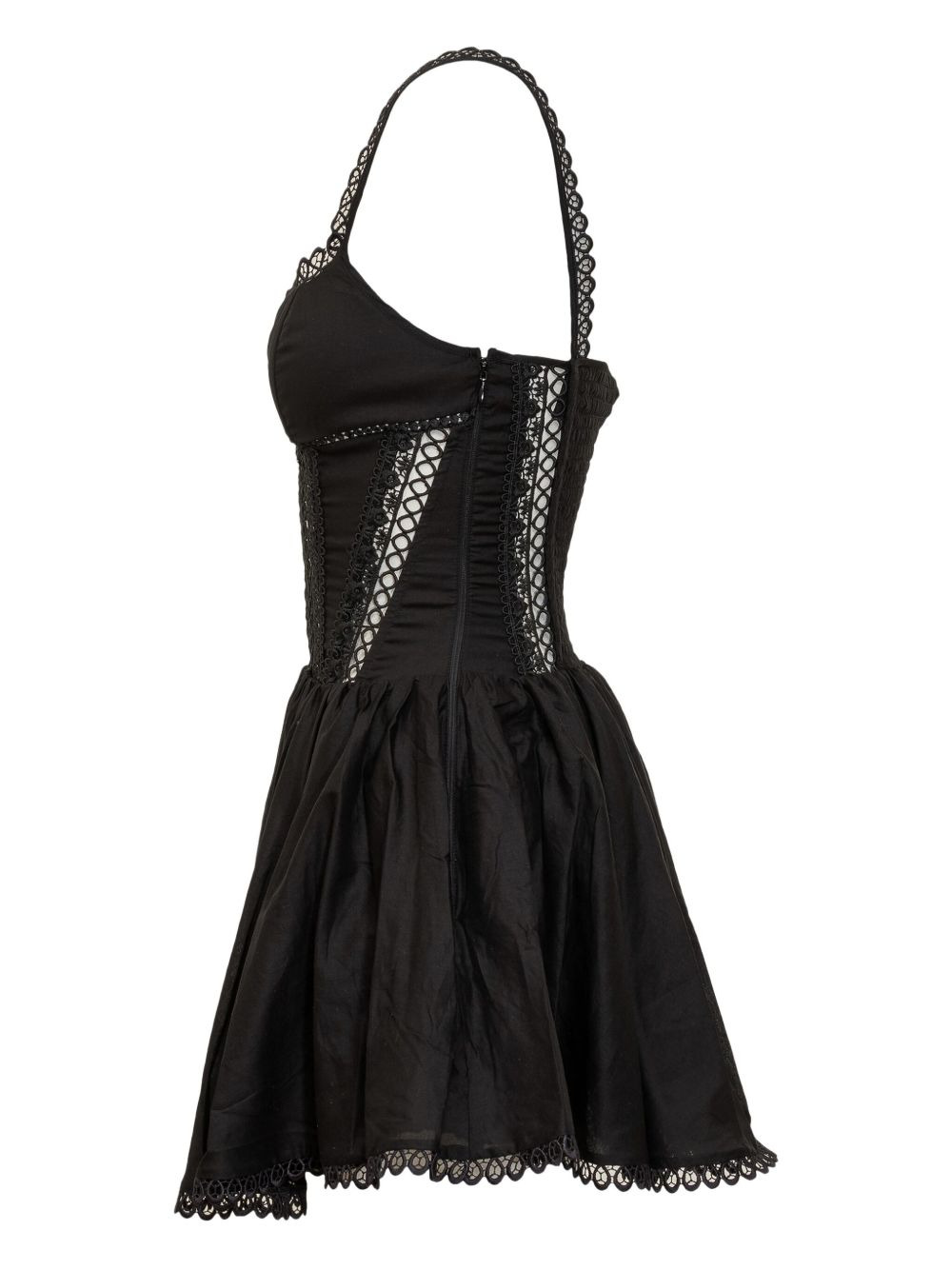 lace-trimmed skater dress - 3