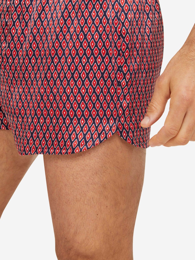 Men's Modern Fit Boxers Brindisi 76 Silk Satin Navy - 6