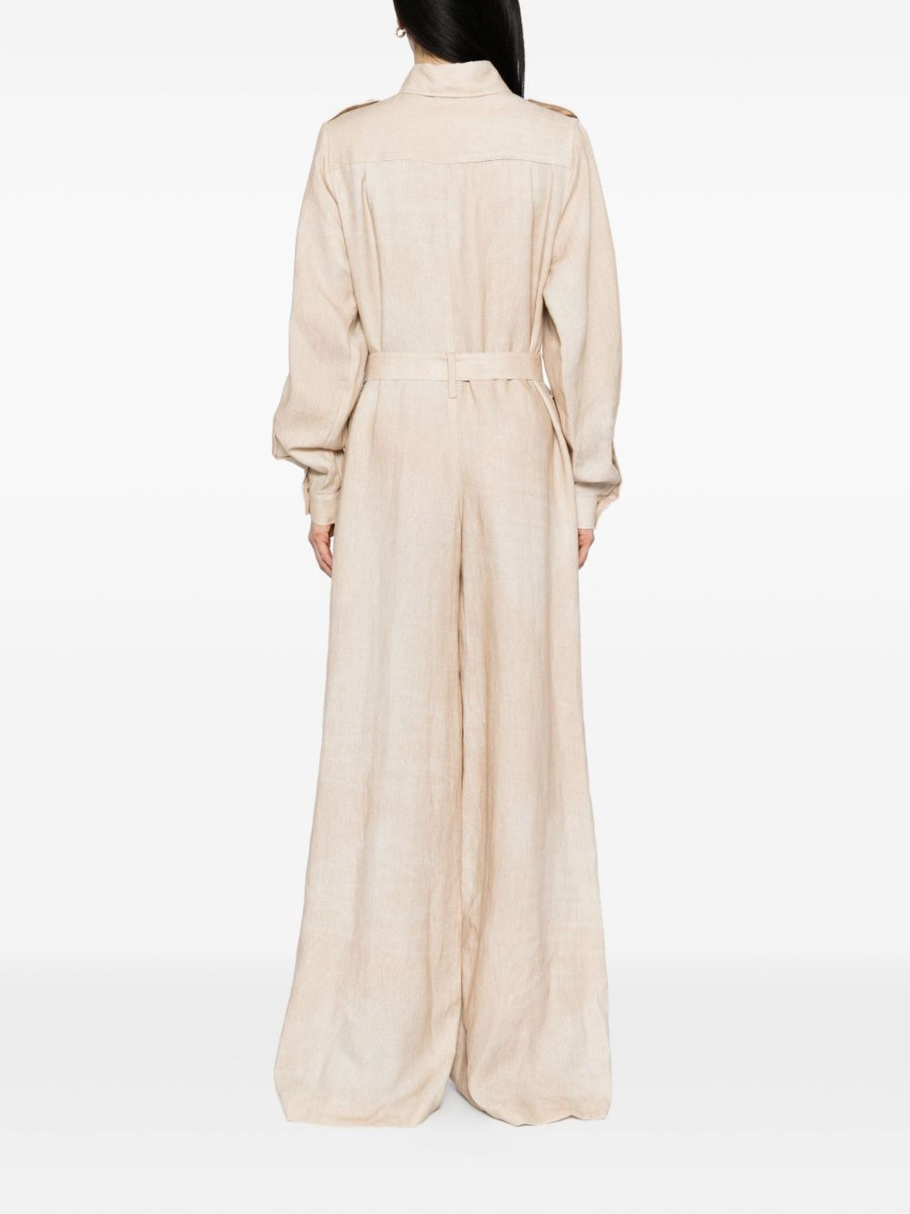 printed linen jumpsuit - 4